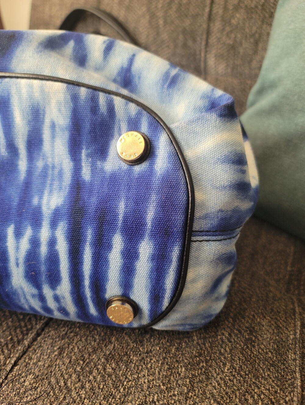 Michael Kors Marina Tie Dye Large Blue Gathered Tote NWT - Picture 12 of 17